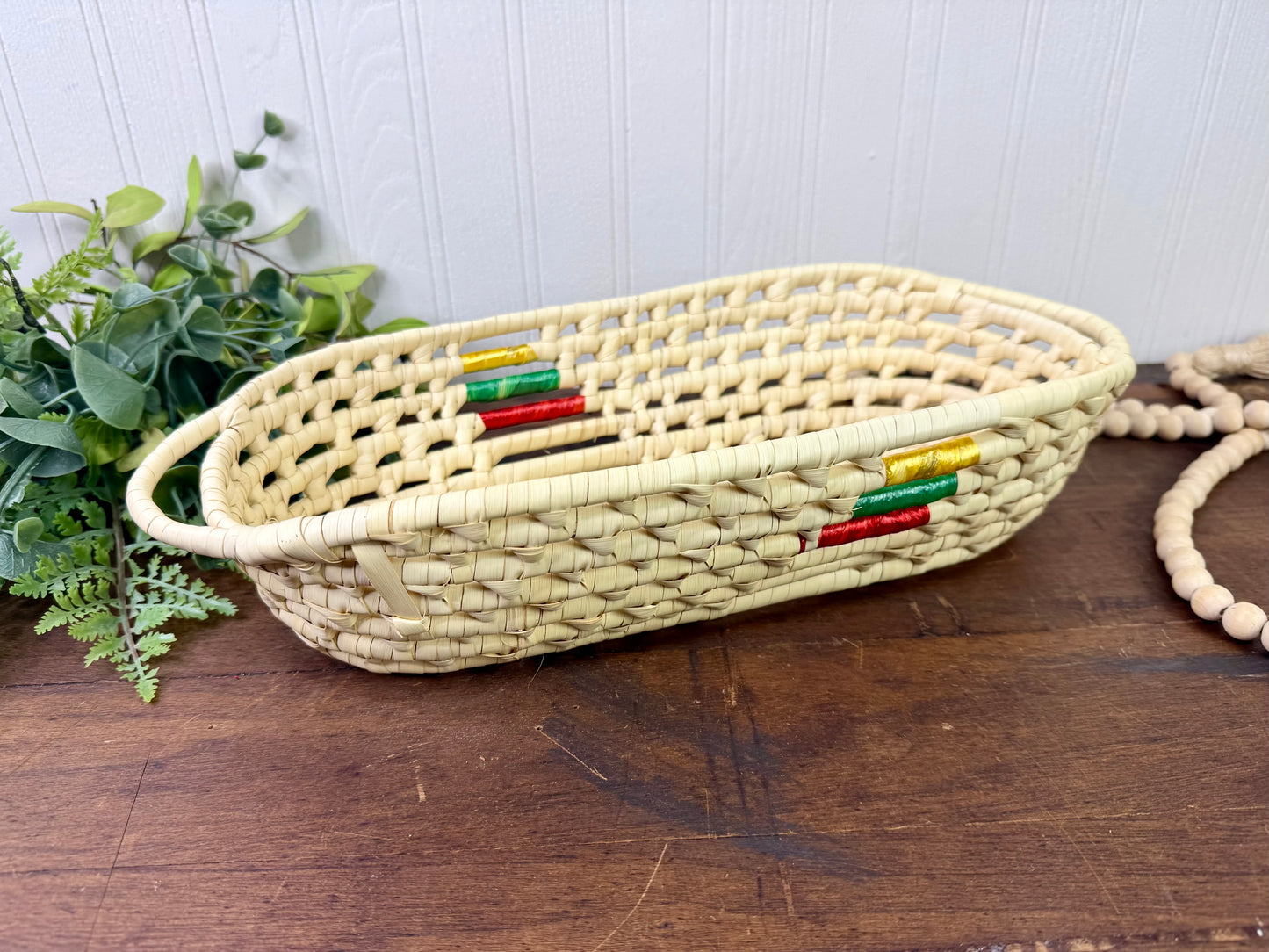 Vintage Woven Straw Catchall Basket