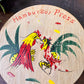 Vintage Wooden Hamburger Press with Roosters