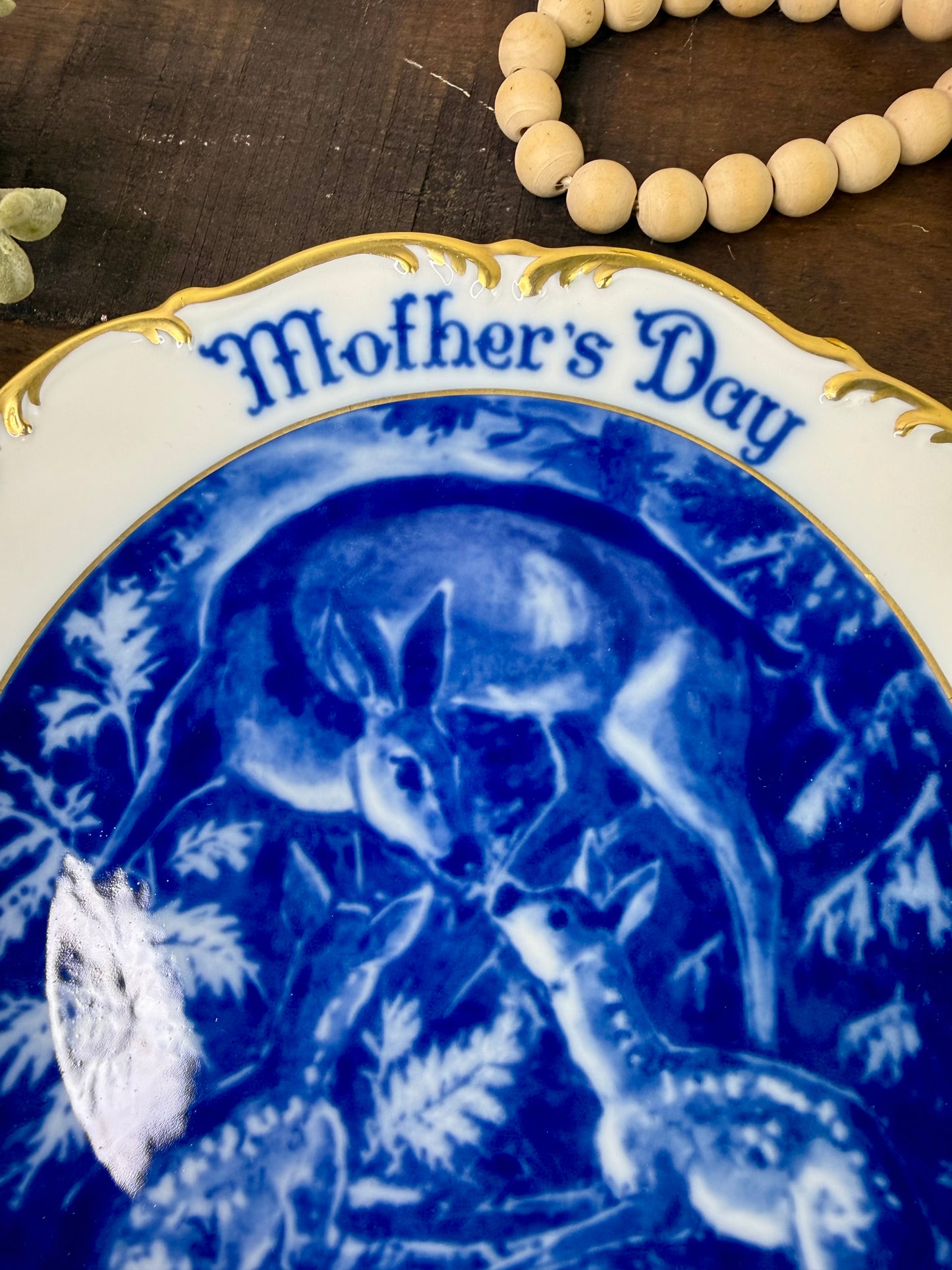 Vintage 1972 Dresden Porcelain Mother's Day Plate