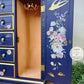 Upcycled Navy & Gold Jewelry Box with Pink Florals