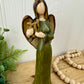Vintage Green Angel Figurine