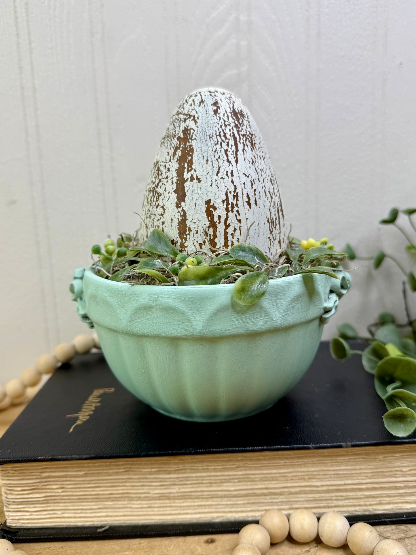 Handmade Upcycled Mint Egg Nest