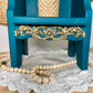 Hand Painted Ombré Wooden Chair Plant Holder with Gold Details