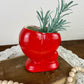 Vintage Red Ceramic Heart Planter