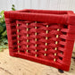 Vintage Rectangular Red Storage Basket