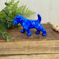 Vintage Miniature Blue Dog Porcelain Figurine