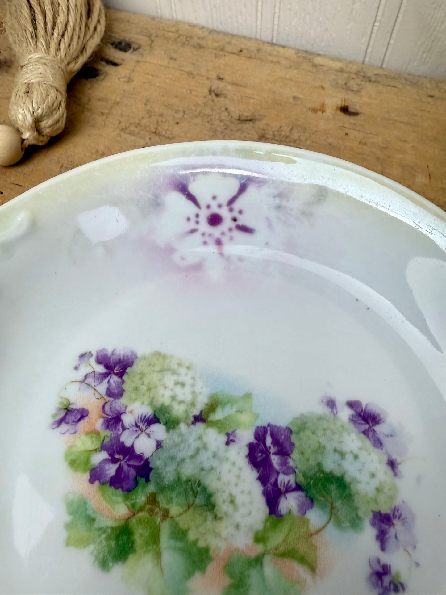 Vintage German Porcelain Dish with Floral Details