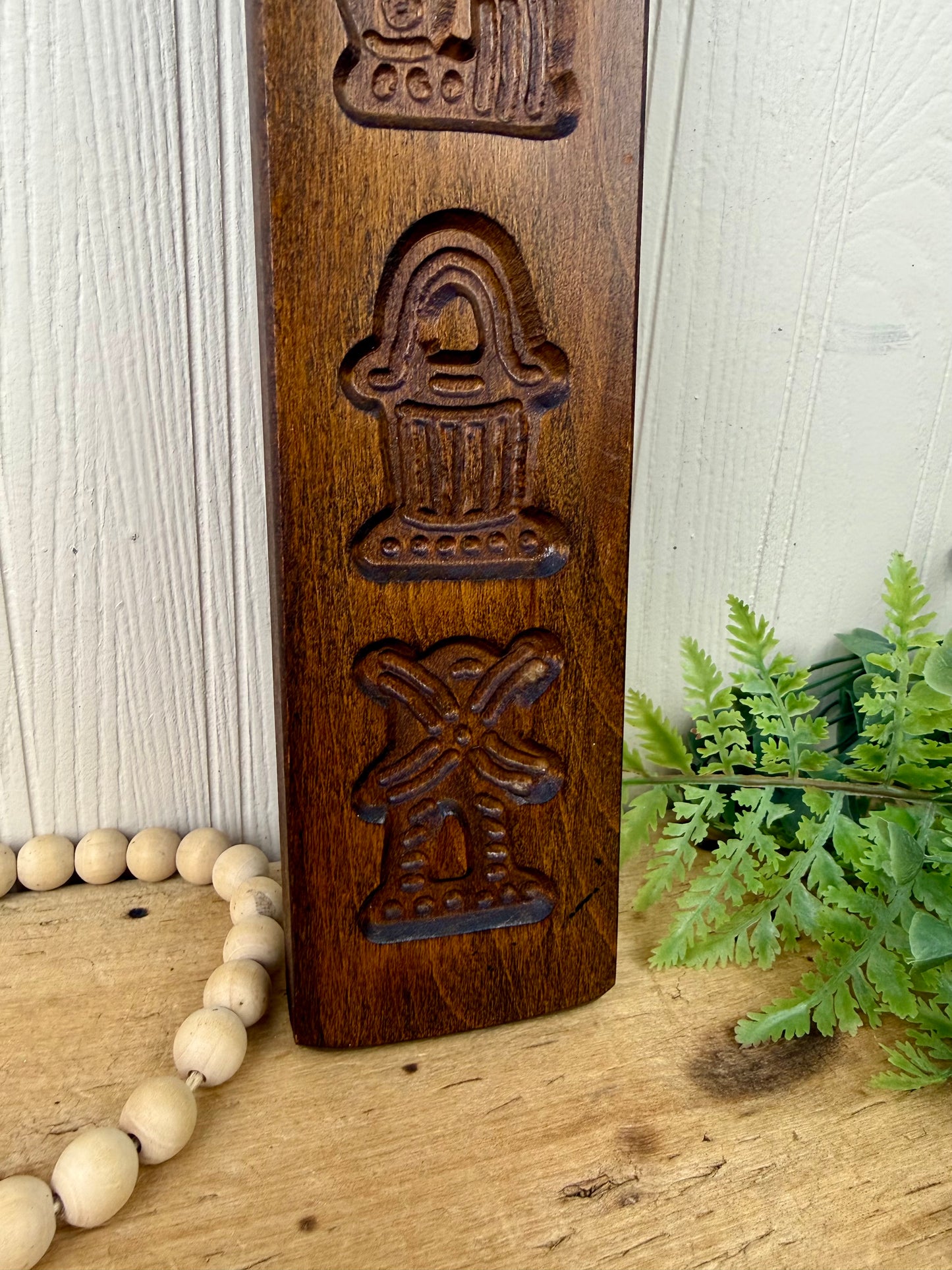 Vintage Dutch Folk Style Wooden Cookie Mold