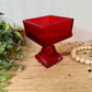 Vintage Jeannette Glass Square Pedestal Wedding Bowl Candy Dish