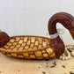 Vintage Wicker Duck Basket with Lace Bow
