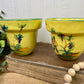 Vintage Hand Painted Italian Majolica Pottery Planter Set