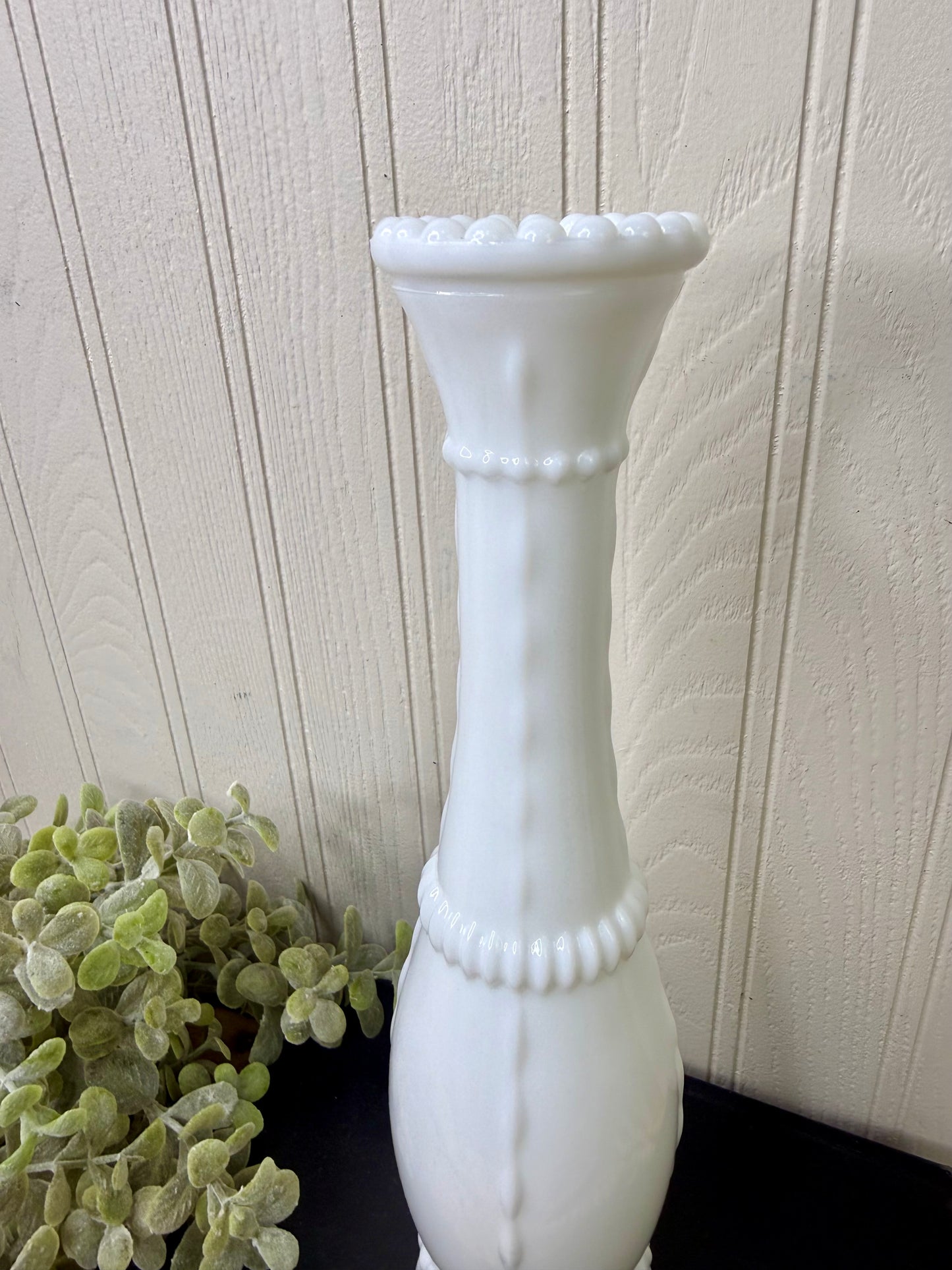 Vintage Milk Glass Tall Bud Vase