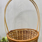 Vintage Two-Toned Wicker Basket with Handle