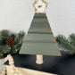 Upcycled Small Vintage Trim Green Christmas Tree with White Poinsettia