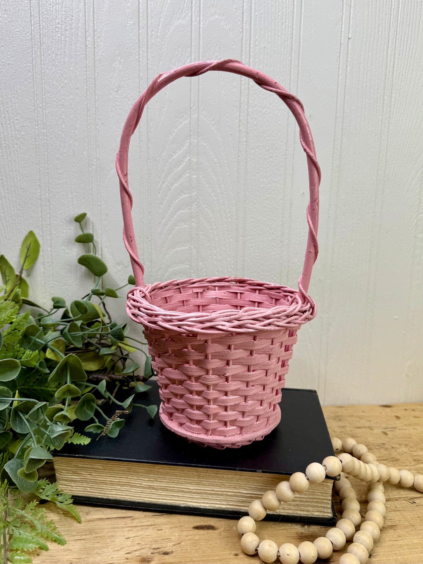 Vintage Pink Spring Basket