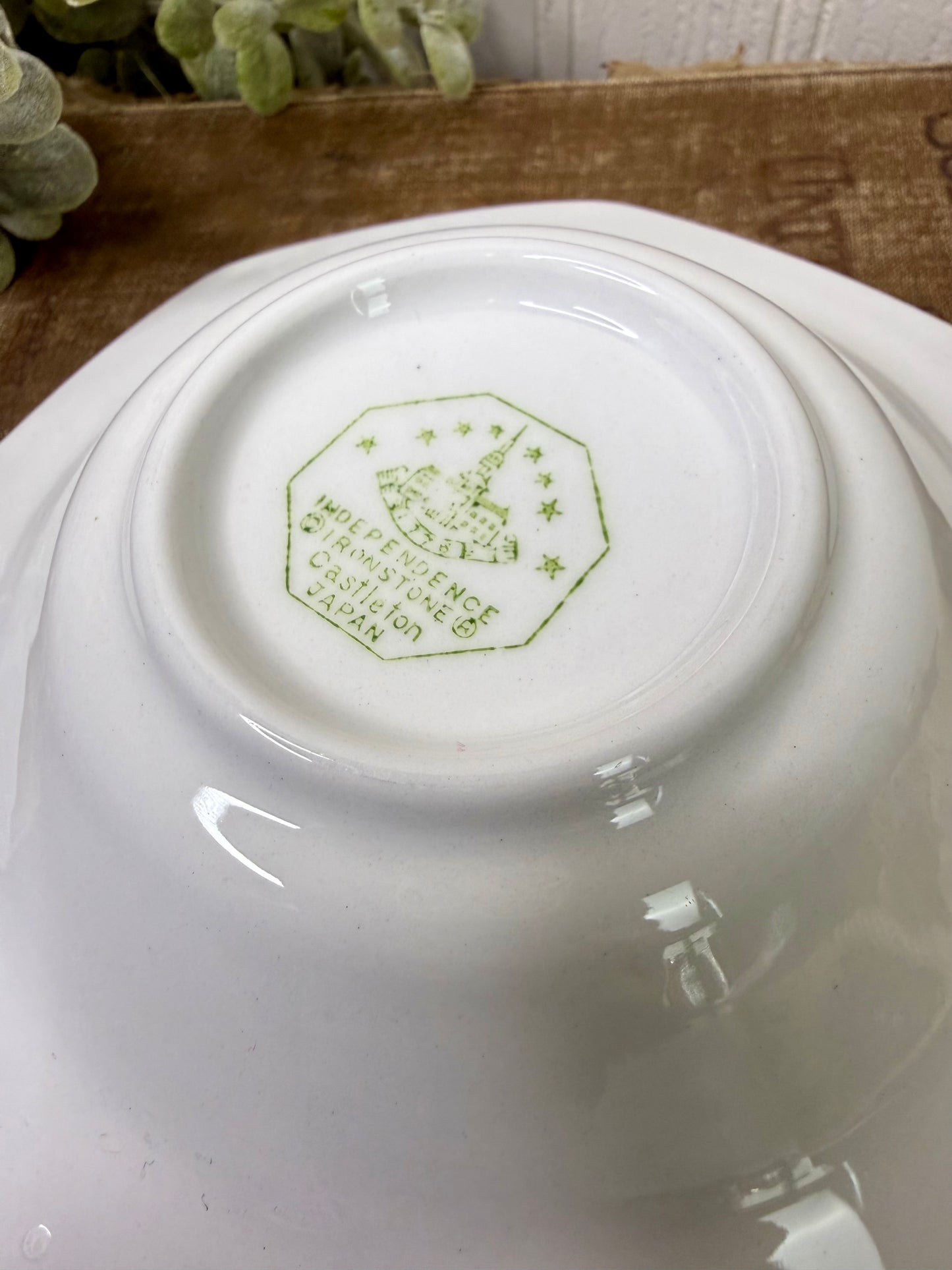 Vintage Independence Ironstone Dessert Bowl