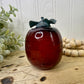 Vintage Crackle Art Glass Red Apple Figurine