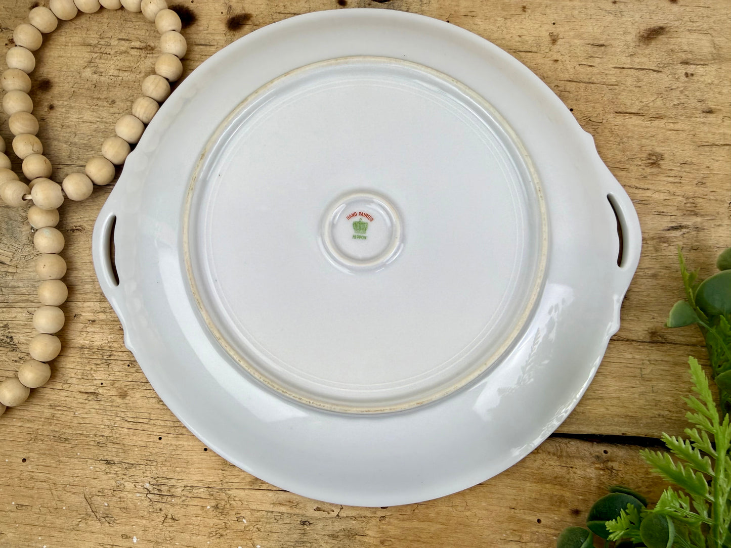 Antique Nippon Porcelain Plate with Hand Painted Florals