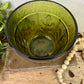 Vintage FTD Mid-Century Green Glass Planter