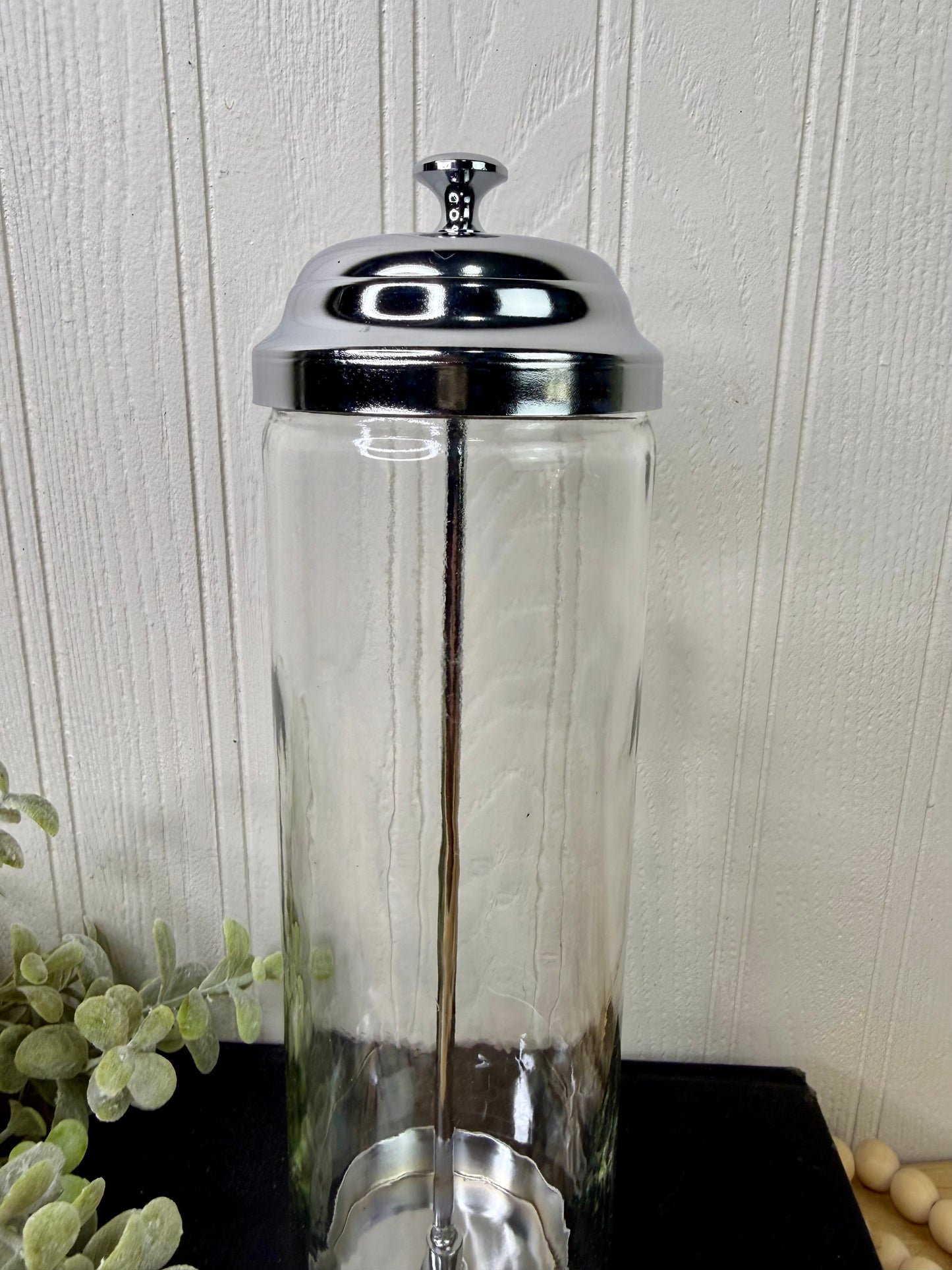 Vintage Mid-Century Glass Straw Dispenser