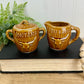 Vintage Porcelain Western Themed Sugar & Creamer Set