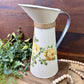 Upcycled Metal Pitcher with Yellow Roses