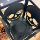 Metal Candle Lantern with Skulls and Bats