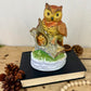 Vintage Ceramic Mama & Baby Owl Figurine