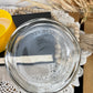 Vintage Glass Canister with Yellow Lid