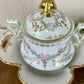 Antique Limoges French Porcelain Sugar Dish Set