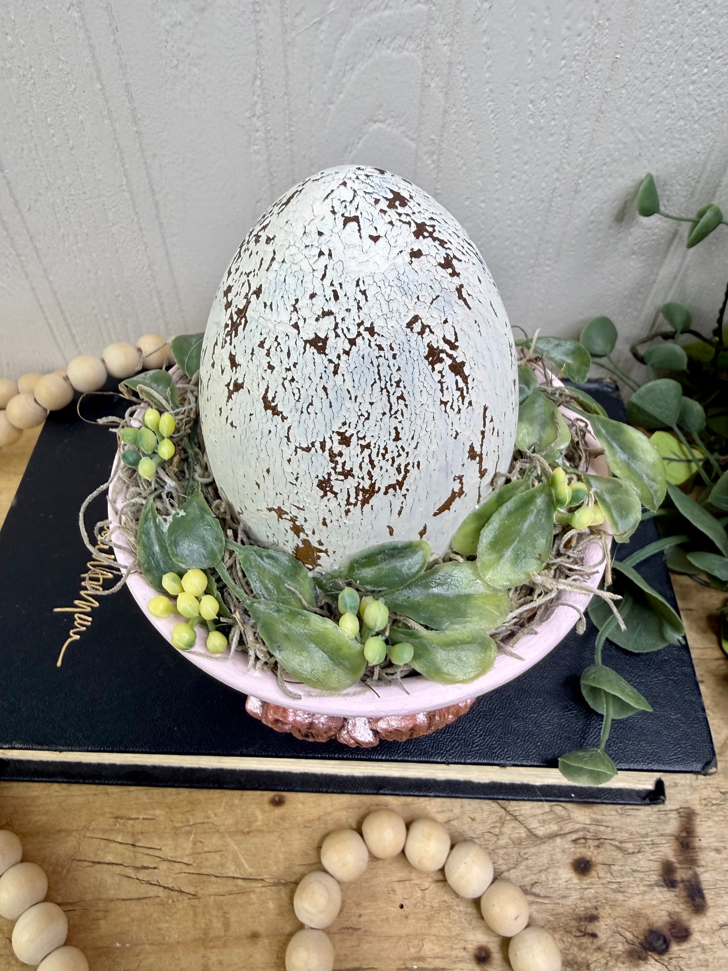 Handmade Upcycled Pink Egg Nest