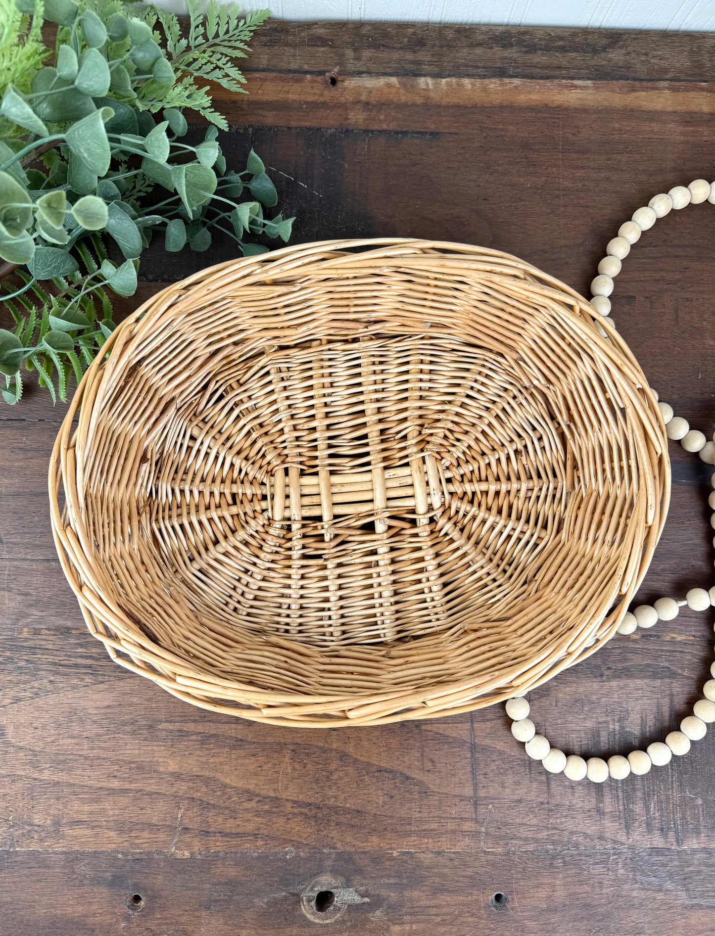 Vintage Wicker Oval Basket