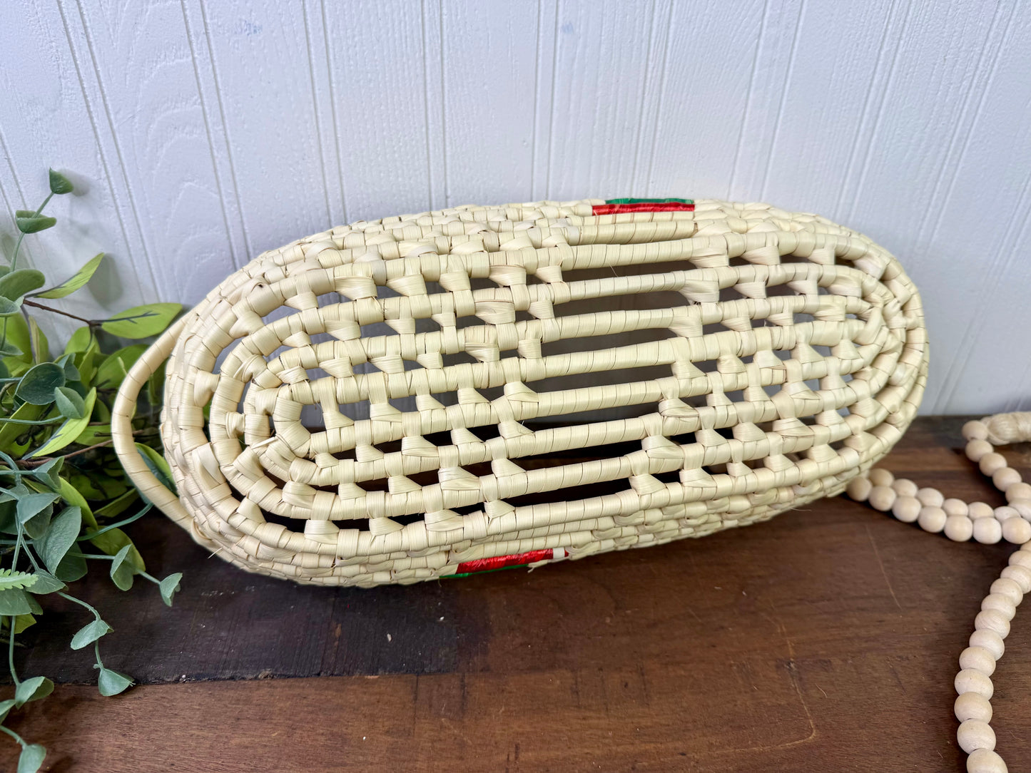 Vintage Woven Straw Catchall Basket