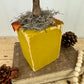 Handmade Reclaimed Wood Yellow Block Pumpkin