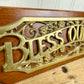Vintage Wood & Metal "Bless Our Home" Wall Plaque