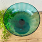 Vintage Hand Blown Turquoise Blue Glass Compote Dish