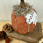 Handmade Plush Pumpkin with Doily Leaves #2