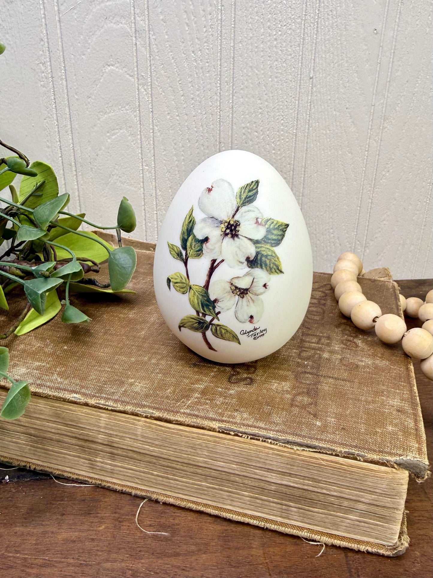 Vintage Hand Painted Large Porcelain Egg
