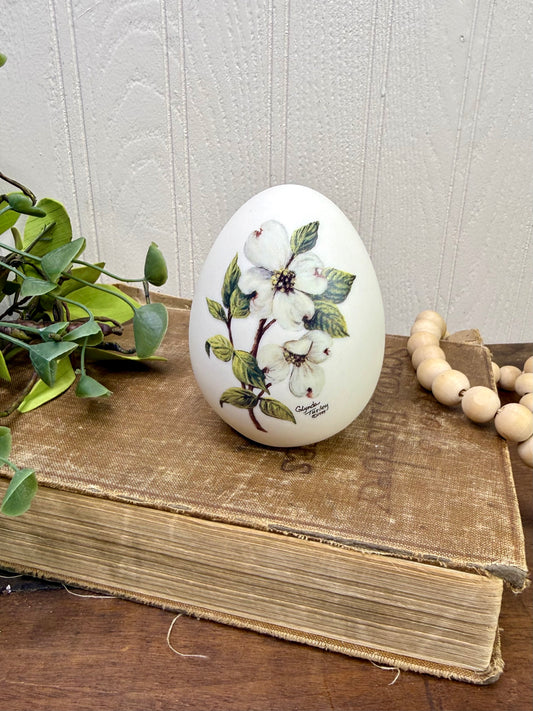 Vintage Hand Painted Large Porcelain Egg
