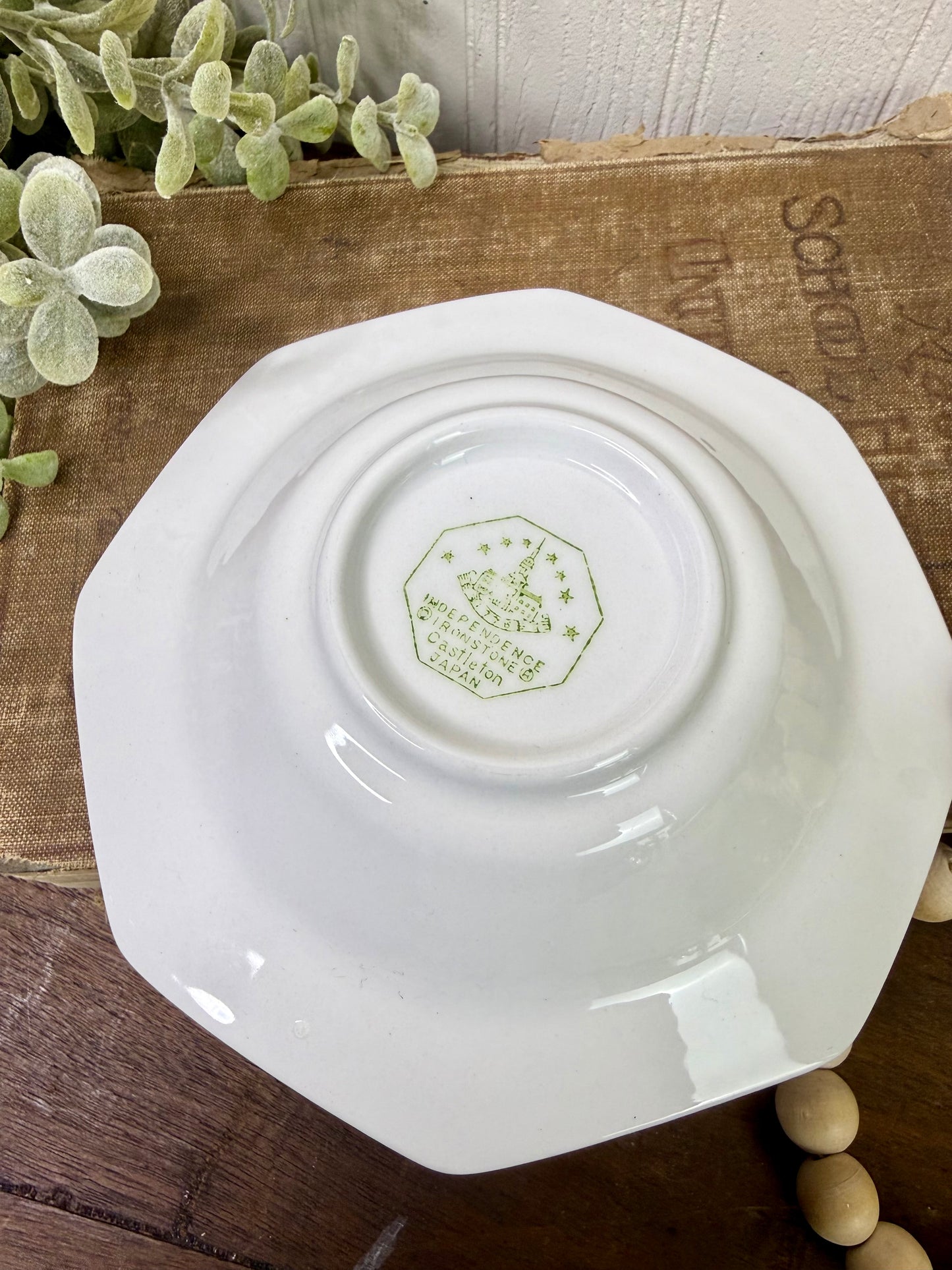 Vintage Independence Ironstone Dessert Bowl