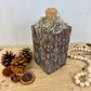 Handmade Reclaimed Wood Block Pumpkin with Stamped Tribal Details