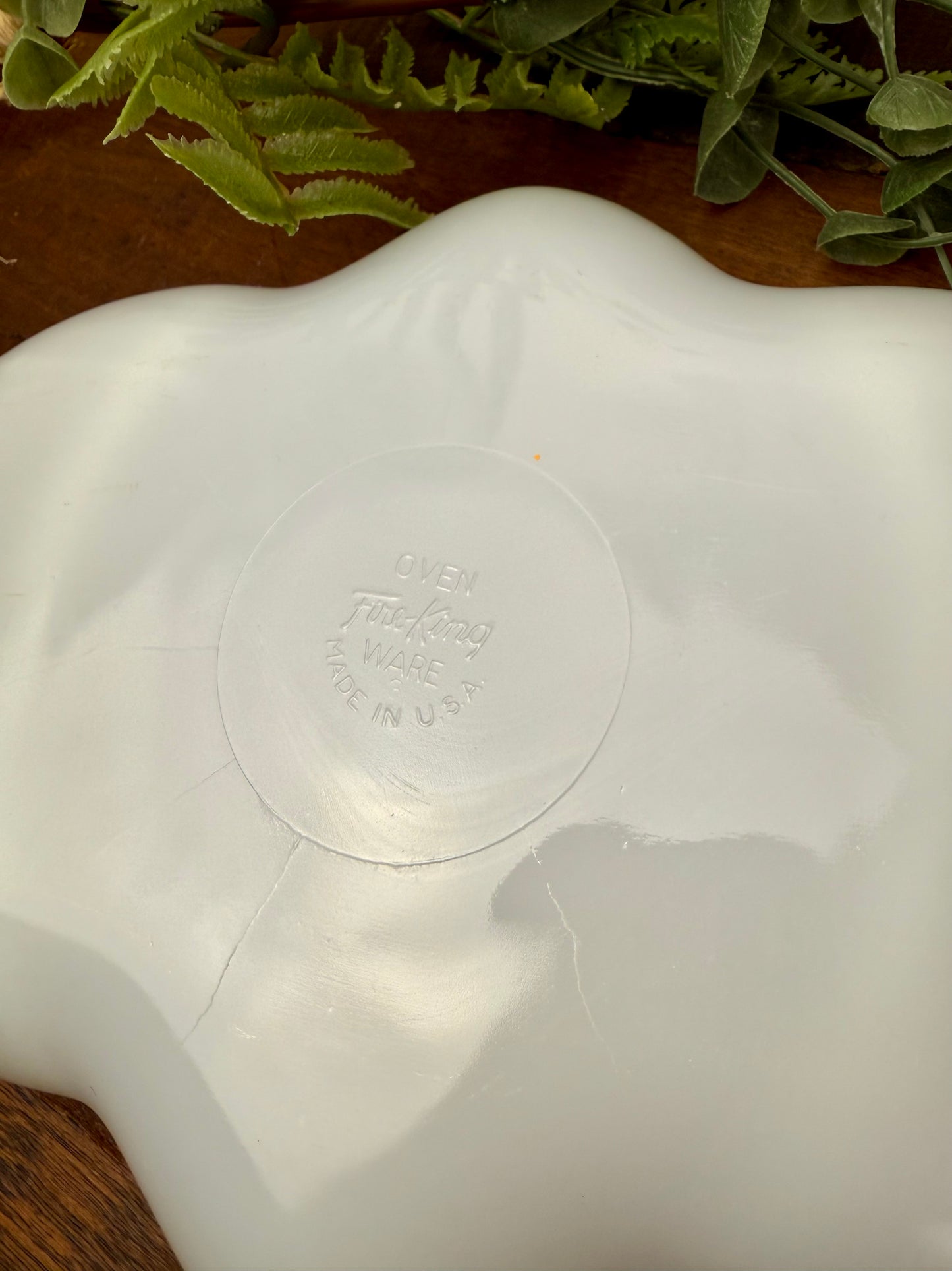 Vintage Fire King Milk Glass Divided Relish Dish