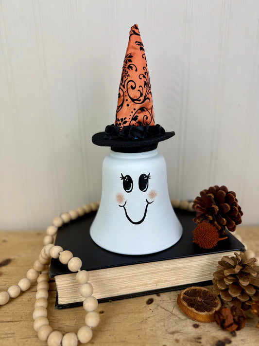 Handmade Light Shade Ghost with Orange Hat