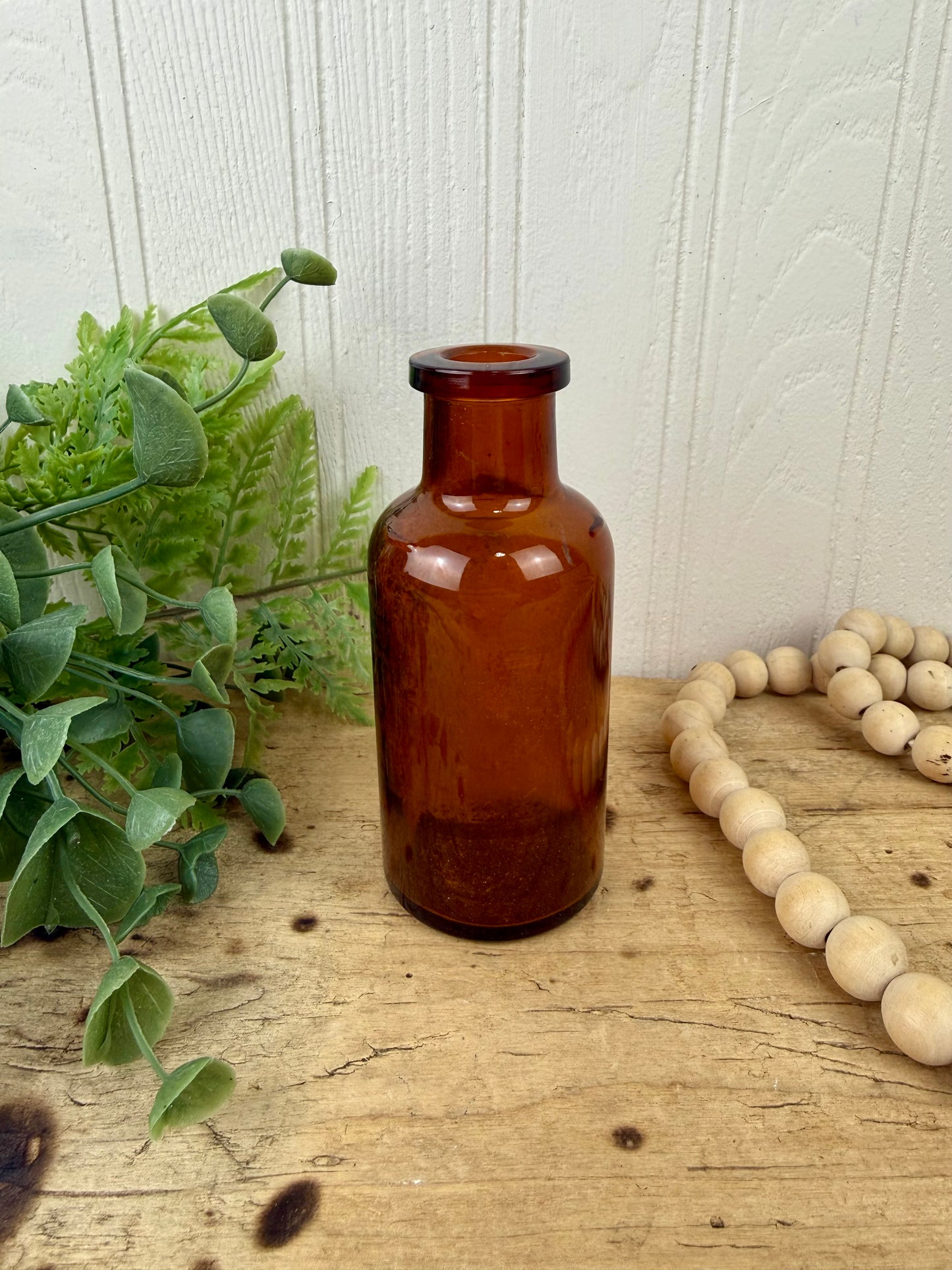 Vintage T.C. Wheaton Glass Co. Amber Medicine Bottle