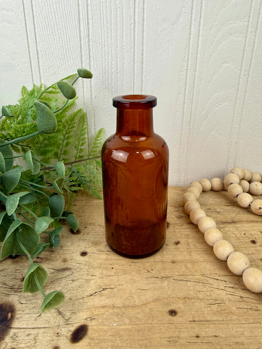 Vintage T.C. Wheaton Glass Co. Amber Medicine Bottle
