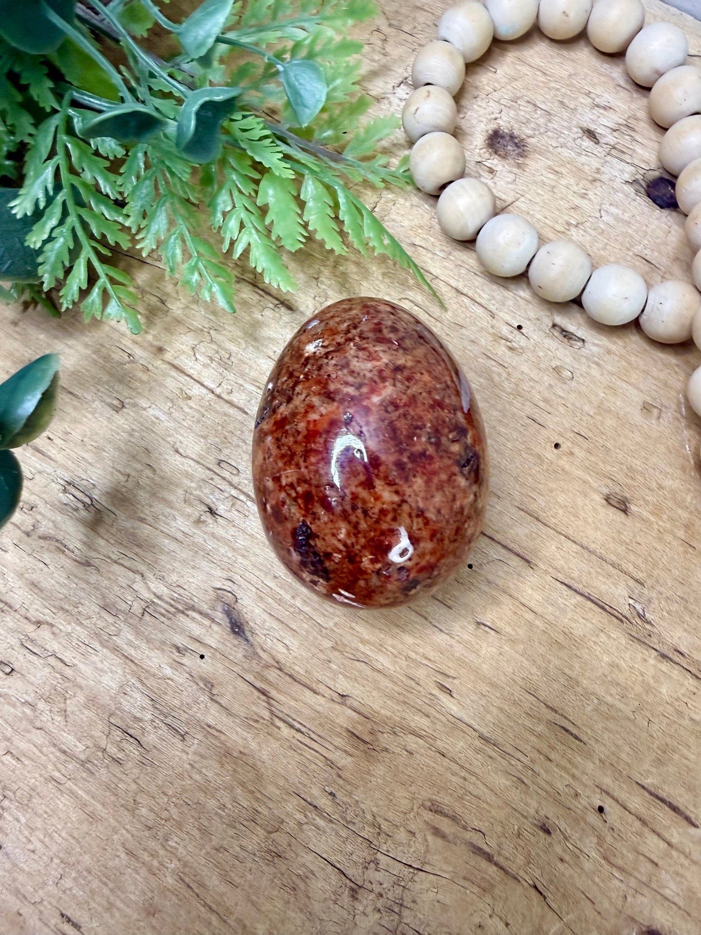 Vintage Red Jasper Polished Stone Egg