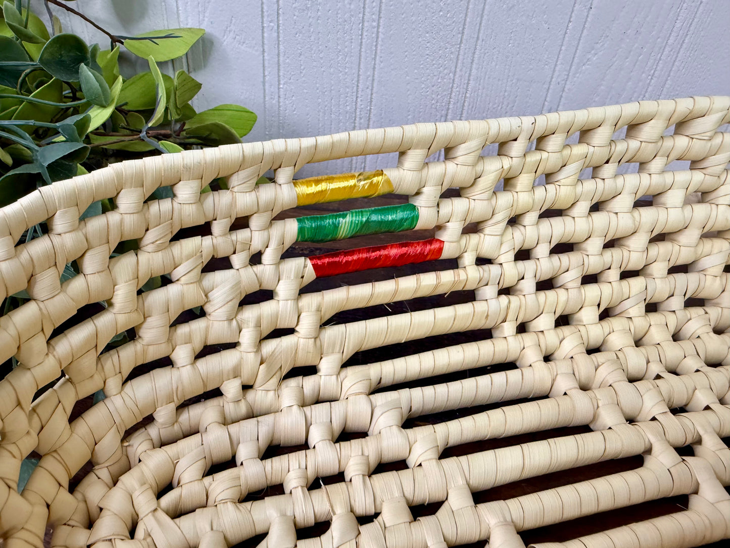 Vintage Woven Straw Catchall Basket