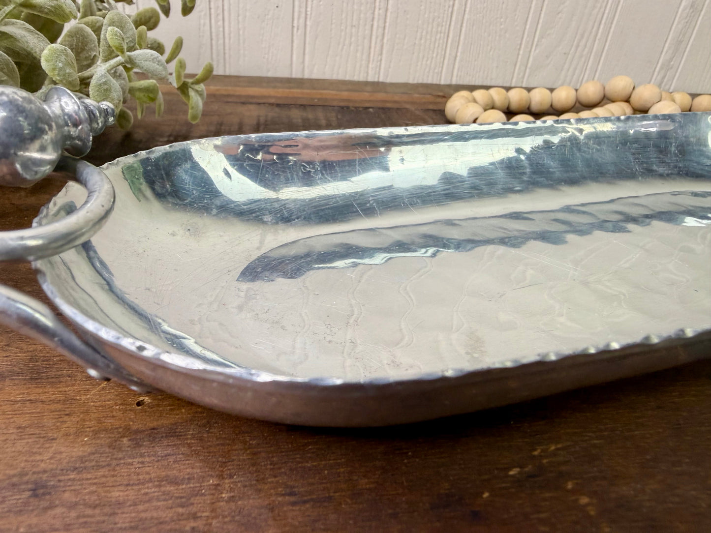 Vintage Hammered B.W. Buenilum Aluminum Serving Tray