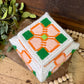 Vintage Plastic Canvas Storage Box with Orange Flowers