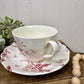 Antique J&G Meakin Tudor Roses Teacup and Saucer Set
